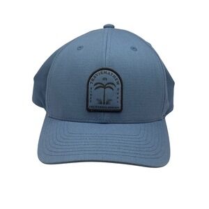 Travis Mathew Mens Blue‎ Flexfit Tech Baseball Cap California Design Palm Tree
